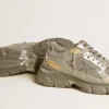 Lightstar für Herren aus Metallic-Leder und silbernem Mesh mit grauem Stern