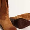 Low Wish Star-Stiefel aus cognacfarbenem Wildleder mit eingearbeitetem Stern