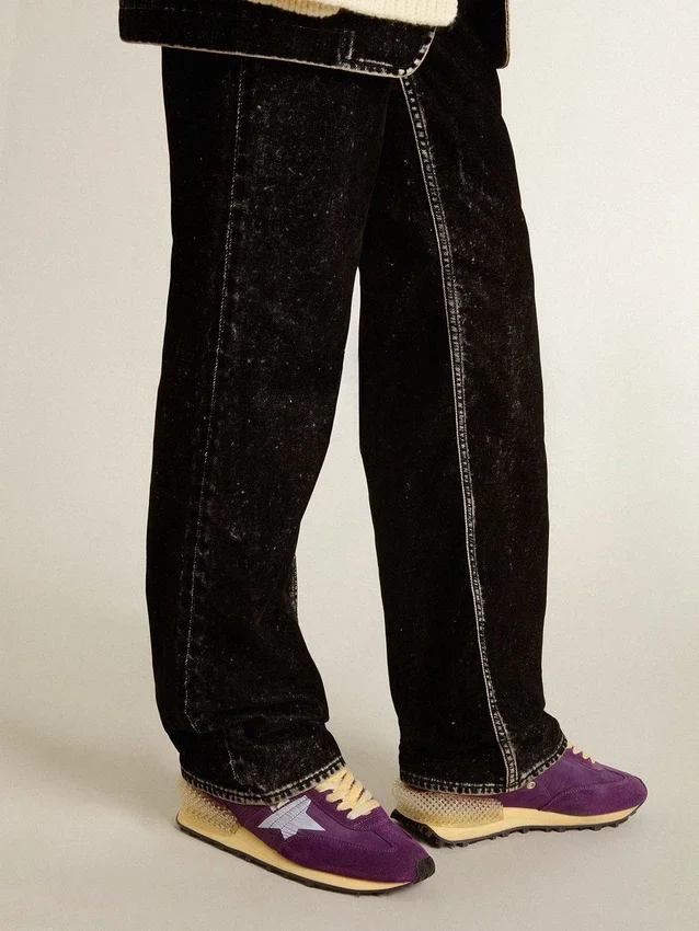 Marathon für Damen mit violettem Nylon-Obermaterial und weissem Stern
