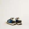 Marathon Junior aus blauem Nylon mit aufgedrucktem Stern und Fersenlasche aus Leder
