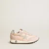 Marathon Junior aus rosa Nylon mit aufgedrucktem Stern und Fersenlasche aus Leder