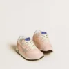 Marathon Junior aus rosa Nylon mit aufgedrucktem Stern und Fersenlasche aus Leder
