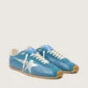 Herren-Marathon Speed aus blauem Nappa mit aufgedrucktem Stern und silberner Fersenlasche aus Leder