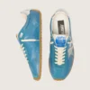 Herren-Marathon Speed aus blauem Nappa mit aufgedrucktem Stern und silberner Fersenlasche aus Leder