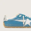 Herren-Marathon Speed aus blauem Nappa mit aufgedrucktem Stern und silberner Fersenlasche aus Leder