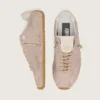 Marathon Speed für Damen aus rosa Wildleder mit perforiertem Stern und weisser Lederlasche an der Ferse