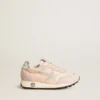 Marathon Young aus rosa Nylon mit aufgedrucktem Stern und Lederlasche an der Ferse