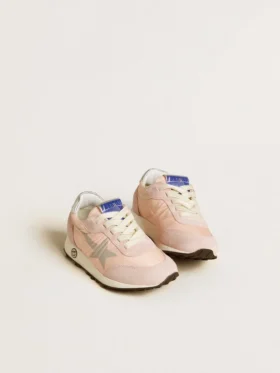 Marathon Young aus rosa Nylon mit aufgedrucktem Stern und Lederlasche an der Ferse