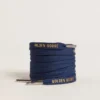 Marineblaue Baumwollschnürsenkel mit kontrastierendem goldenem Logo