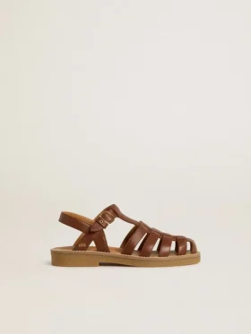 Maxime Junior-Sandalen aus braunem Leder