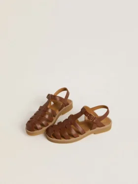 Maxime Junior-Sandalen aus braunem Leder