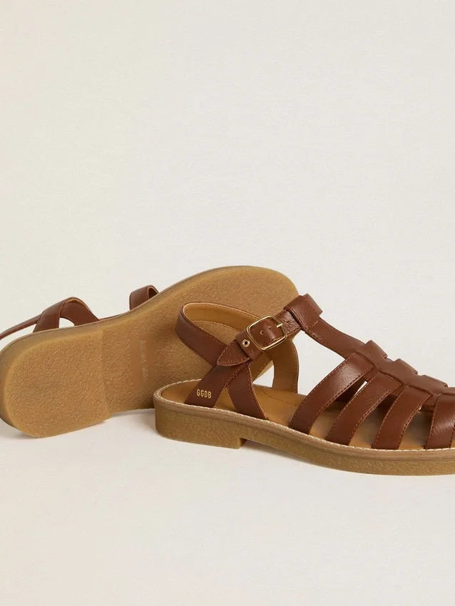 Maxime Junior-Sandalen aus braunem Leder