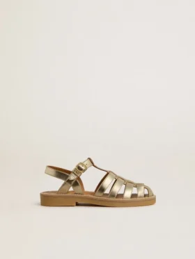 Maxime Junior-Sandalen aus goldenem Leder