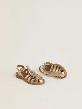Maxime Junior-Sandalen aus goldenem Leder