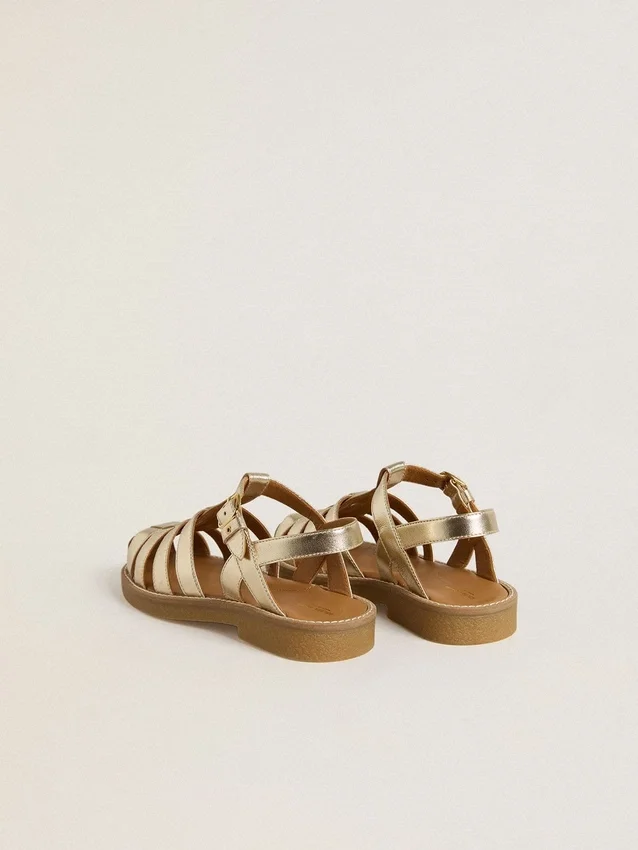 Maxime Junior-Sandalen aus goldenem Leder
