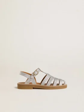 Maxime Junior-Sandalen in Silber mit Mikroglitzer