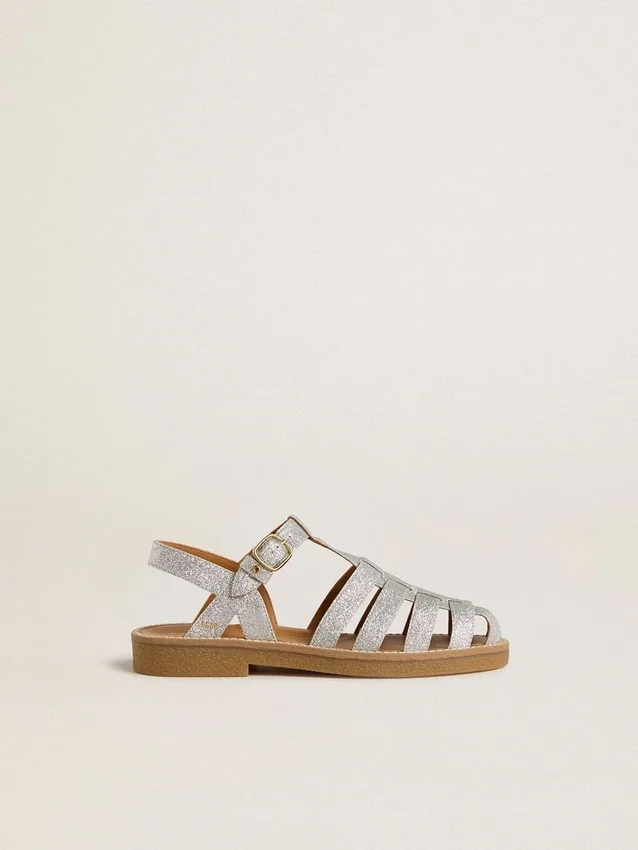 Maxime Junior-Sandalen in Silber mit Mikroglitzer