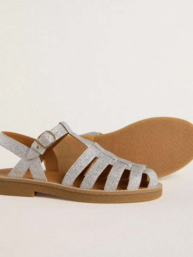 Maxime Junior-Sandalen in Silber mit Mikroglitzer