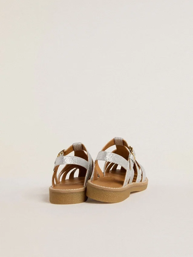 Maxime Junior-Sandalen in Silber mit Mikroglitzer