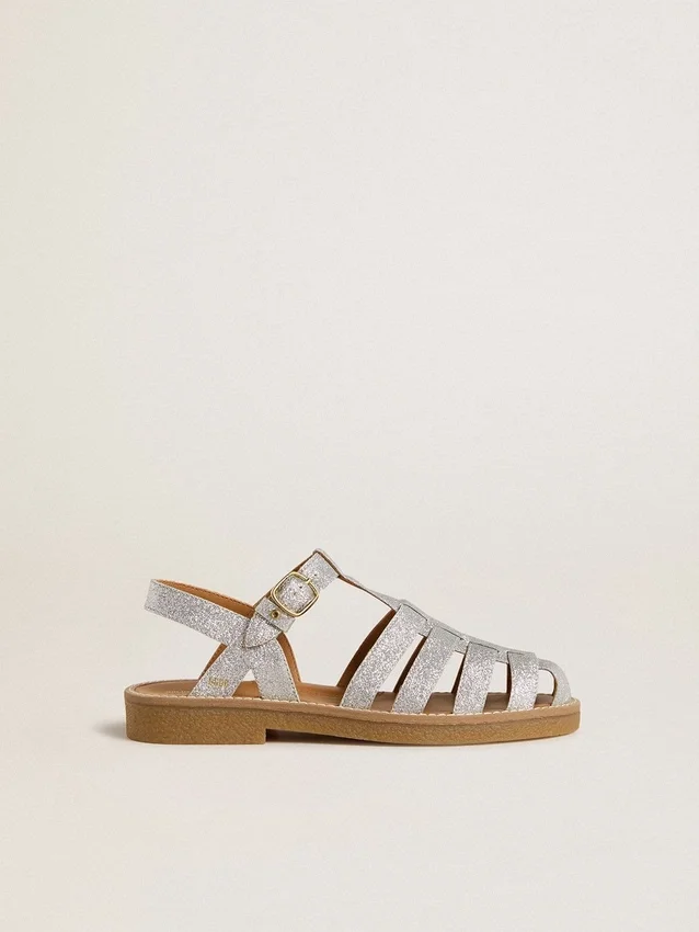Maxime Young Sandalen in Silber mit Mikroglitzer