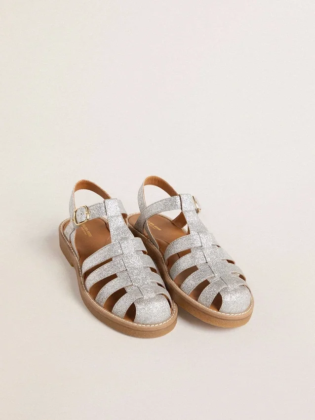 Maxime Young Sandalen in Silber mit Mikroglitzer