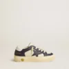 May Junior aus weissem und blauem Leder mit Lederstern und Fersenlasche