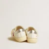 May Junior mit fuchsiafarbenem Glitzerstern und Fersenlasche aus Metallic-Leder