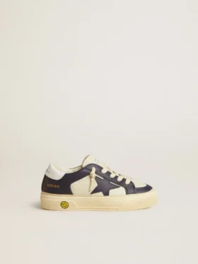 May Young aus weissem und blauem Leder mit Lederstern und Fersenlasche