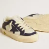 May Young aus weissem und blauem Leder mit Lederstern und Fersenlasche