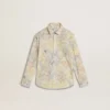 Mädchen-Baumwollhemd mit mehrfarbigem Blumenprint