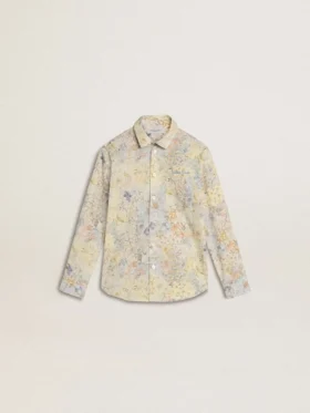 Mädchen-Baumwollhemd mit mehrfarbigem Blumenprint