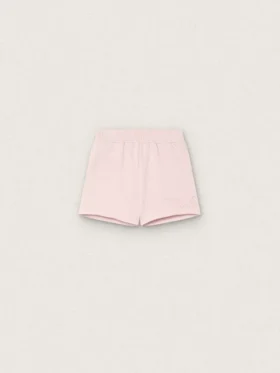Mädchenshorts «Star» aus rosa Baumwolle mit Aufnäher und Logo