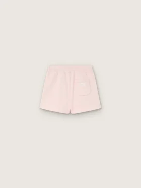 Mädchenshorts «Star» aus rosa Baumwolle mit Aufnäher und Logo
