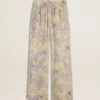 Mehrfarbige Damen-Jogginghose mit Blumenprint