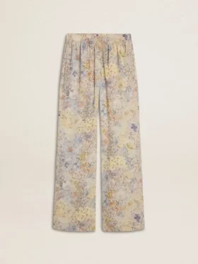 Mehrfarbige Damen-Jogginghose mit Blumenprint