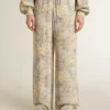Mehrfarbige Damen-Jogginghose mit Blumenprint