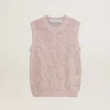 Mesh-Strickoberteil mit Pailletten und kontrastierenden Details