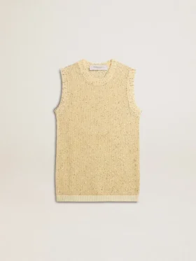 Mesh-Strickoberteil mit Pailletten und kontrastierenden Details