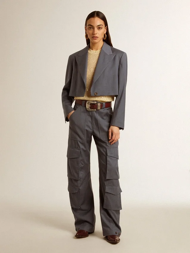 Mesh-Strickoberteil mit Pailletten und kontrastierenden Details