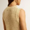 Mesh-Strickoberteil mit Pailletten und kontrastierenden Details