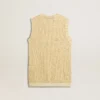 Mesh-Strickoberteil mit Pailletten und kontrastierenden Details