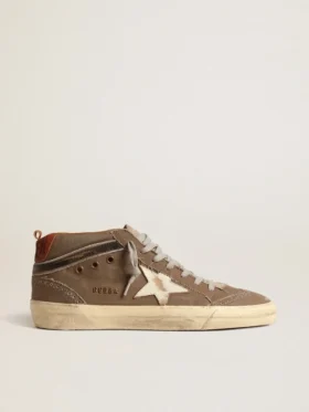 Mid Star aus grünem Canvas mit Lederstern und schwarzem Akzent
