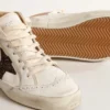 Mid Star aus Nappa mit Glitzerstern und nudefarbenem Lederakzent