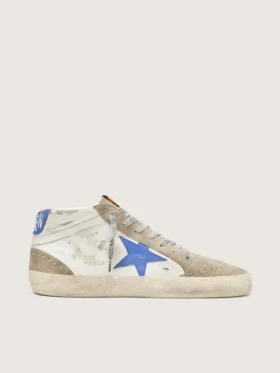 Mid Star für Herren mit blauem Lederstern und taubengrauen Wildledereinsätzen
