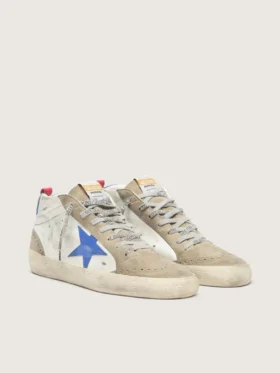 Mid Star für Herren mit blauem Lederstern und taubengrauen Wildledereinsätzen