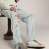 Mid Star für Herren mit blauem Lederstern und taubengrauen Wildledereinsätzen