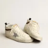 Mid Star LTD aus weissem Nappaleder mit silbernem Glitzerstern