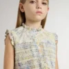 Midi-Kleid aus Baumwolle für Mädchen mit mehrfarbigem Blumenprint
