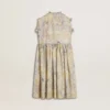 Midi-Kleid aus Baumwolle für Mädchen mit mehrfarbigem Blumenprint