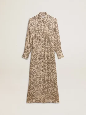 Midi-Kleid für Damen aus Seidenmischung mit Blumenprint
